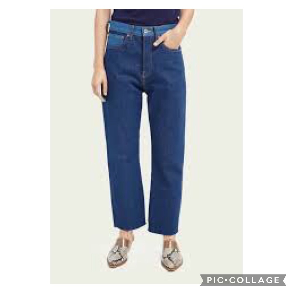 Scotch & Soda Color Block Extra Boyfriend Low & Relaxed Fit Jean Size 25 NWT